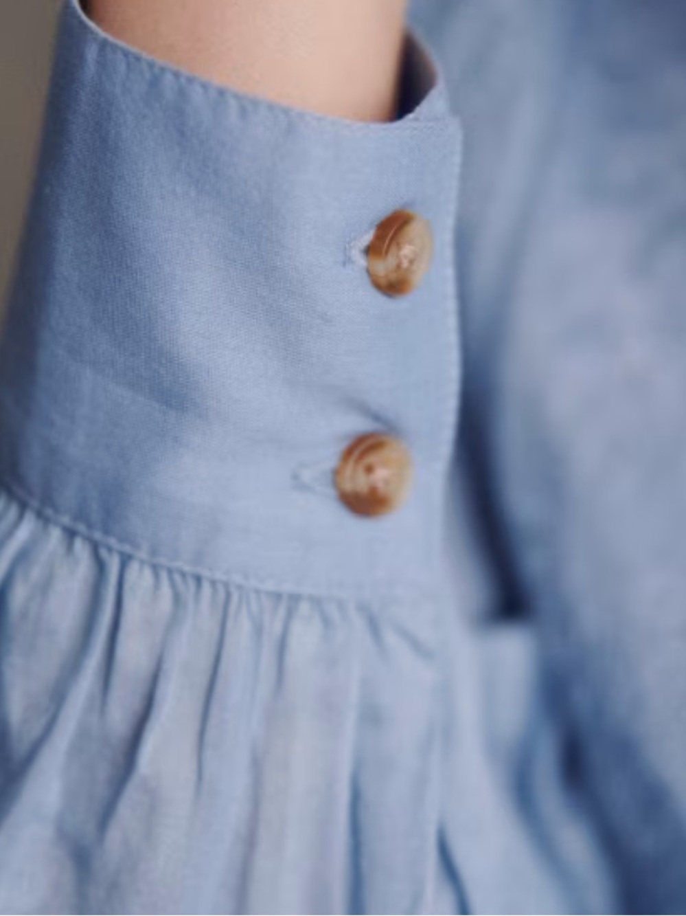 Sezane Chlo Shirt Vintage Blue Lace Size 38 6 - Picture 4 of 7